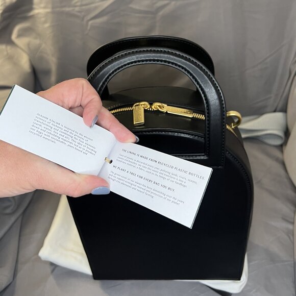 Unique Arch Satchel Crossbody, Black, Vegan Leather, Alkeme Atelier, "Earth" NWT - Picture 11 of 14